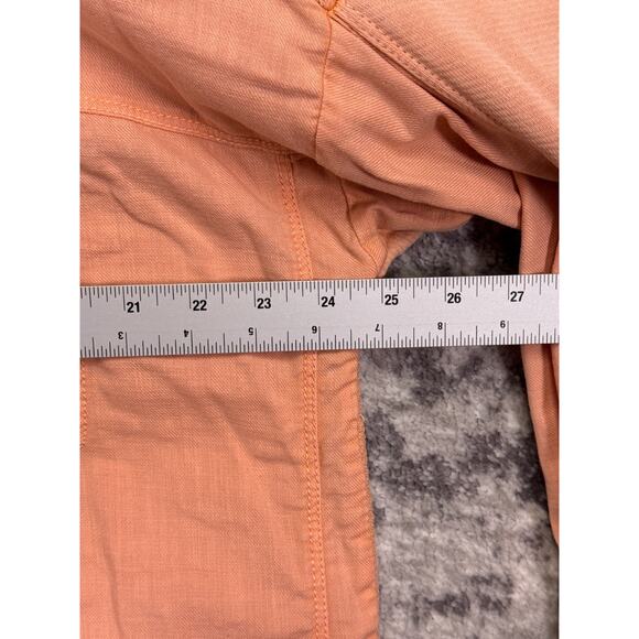 Anthropologie Shirt Jacket Large Womens Pilcro Utility Snap Front Peach Pink - Picture 4 of 8